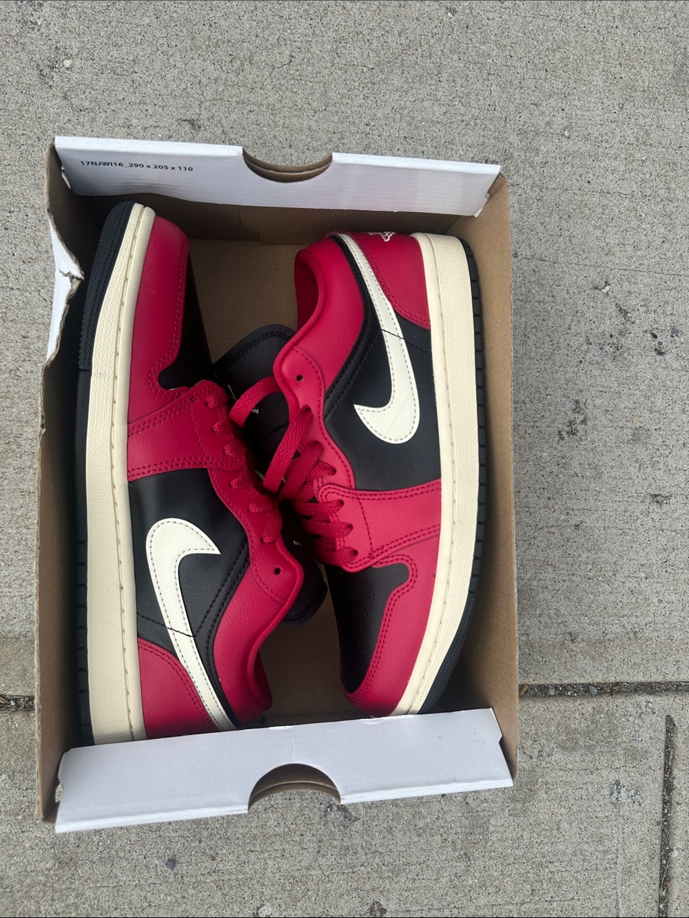 Jordan Men's Low Top Sneakers in Red, Black, Cream